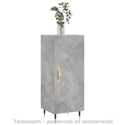 Сайдборд, бетонно сив, 34,5x34x90 см, инженерно дърво