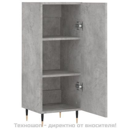 Сайдборд, бетонно сив, 34,5x34x90 см, инженерно дърво