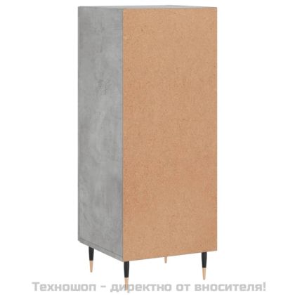 Сайдборд, бетонно сив, 34,5x34x90 см, инженерно дърво