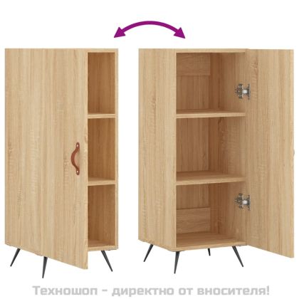 Сайдборд, дъб сонома, 34,5x34x90 см, инженерно дърво