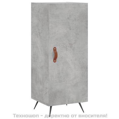 Сайдборд, бетонно сив, 34,5x34x90 см, инженерно дърво