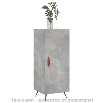 Сайдборд, бетонно сив, 34,5x34x90 см, инженерно дърво