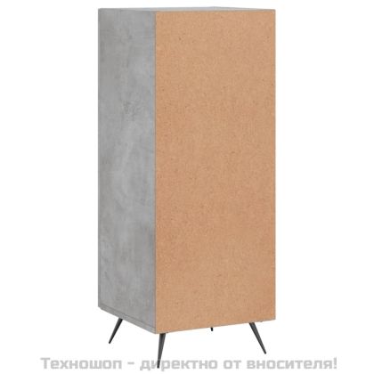 Сайдборд, бетонно сив, 34,5x34x90 см, инженерно дърво