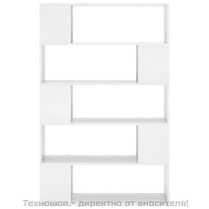 Библиотека / разделител за стая, бял гланц, инженерно дърво