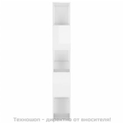 Библиотека / разделител за стая, бял гланц, инженерно дърво