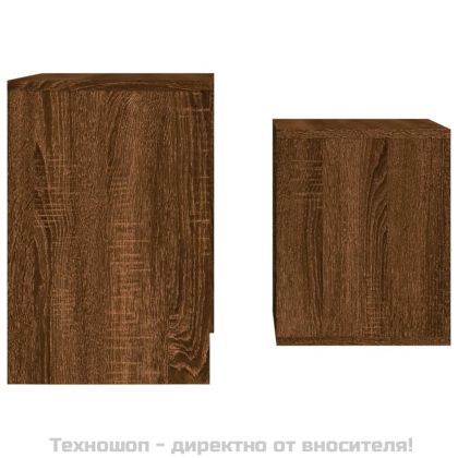 Стифиращи кафе маси, 2 бр, кафяв дъб, инженерно дърво