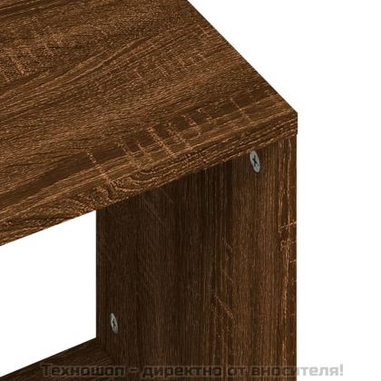 Стифиращи кафе маси, 2 бр, кафяв дъб, инженерно дърво