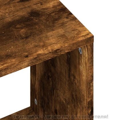 Стифиращи кафе маси, 2 бр, опушен дъб, инженерно дърво