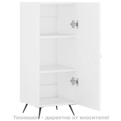 Сайдборд, бял, 34,5x34x90 см, инженерно дърво