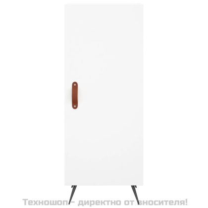 Сайдборд, бял, 34,5x34x90 см, инженерно дърво