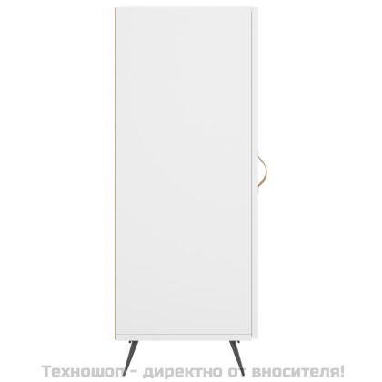 Сайдборд, бял, 34,5x34x90 см, инженерно дърво