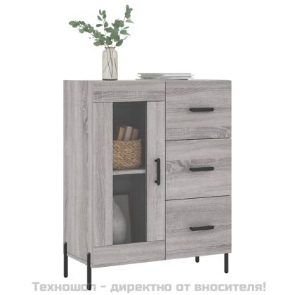 Сайдборд, сив сонома, 69,5x34x90 см, инженерно дърво