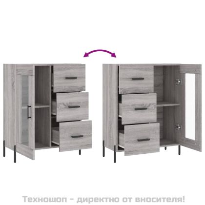 Сайдборд, сив сонома, 69,5x34x90 см, инженерно дърво