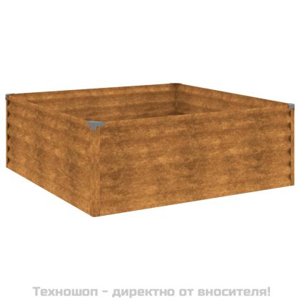Градинска повдигната леха 100x100x36 см кортенова стомана