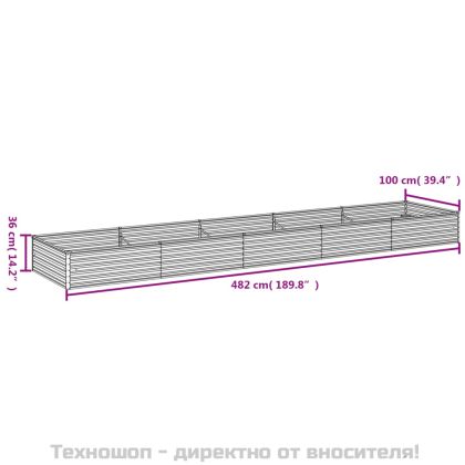 Градинска повдигната леха 482x100x36 см кортенова стомана