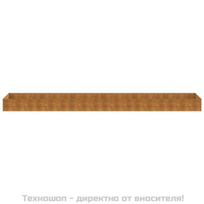 Градинска повдигната леха 579x100x36 см кортенова стомана