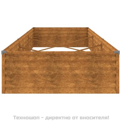 Градинска повдигната леха 291x100x36 см кортенова стомана