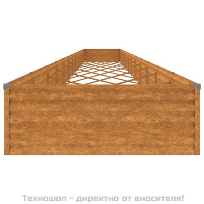 Градинска повдигната леха 1150x100x36 см кортенова стомана