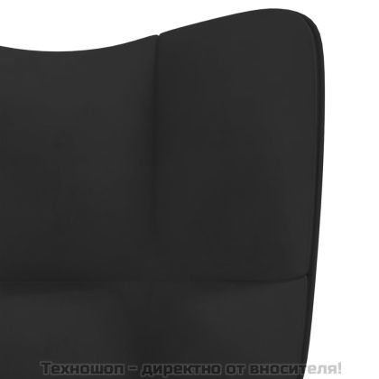 Релаксиращ стол, черен, кадифе