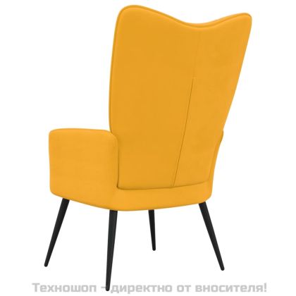 Релаксиращ стол, горчица жълто, кадифе