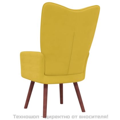 Релакс стол, горчица жълто, кадифе