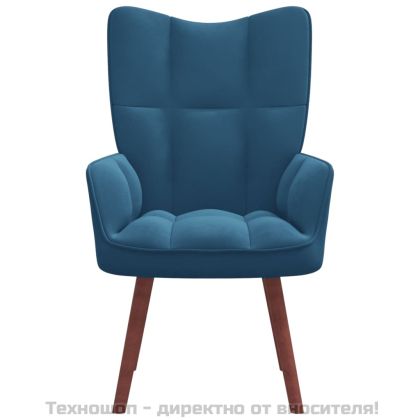 Релакс стол, син, кадифе