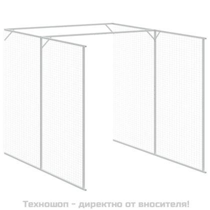 Кучешка къща с волиера, 165x659x181 см поцинкована стомана