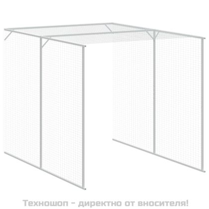 Клетка за пилета с волиера, антрацит, 165x863x181 см, стомана