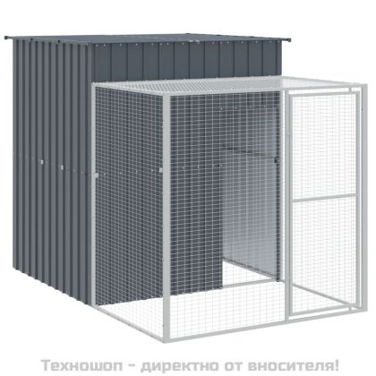 Клетка за пилета с волиера, антрацит, 165x1271x181 см, стомана