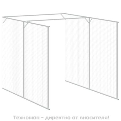 Клетка за пилета с волиера, антрацит, 165x1271x181 см, стомана