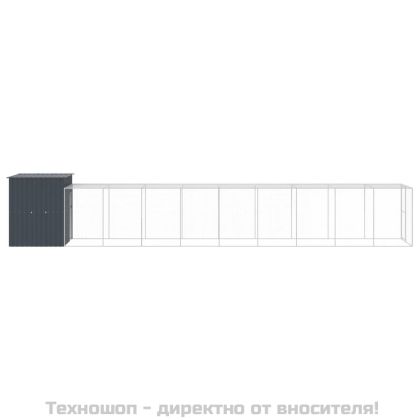 Клетка за пилета с волиера, антрацит, 165x1067x181 см, стомана