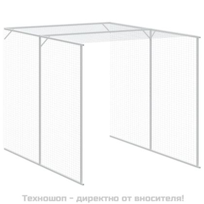 Клетка за пилета с волиера, антрацит, 165x1067x181 см, стомана