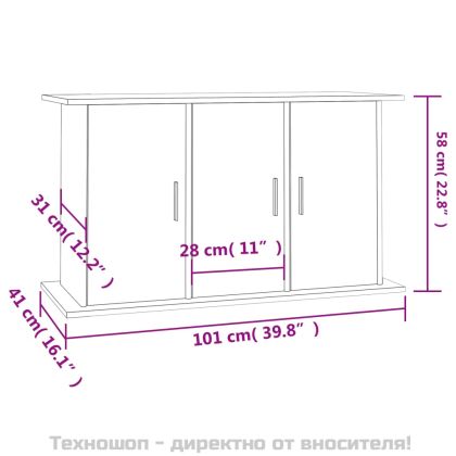 Поставка за аквариум, кафяв дъб, 101x41x58 см, инженерно дърво