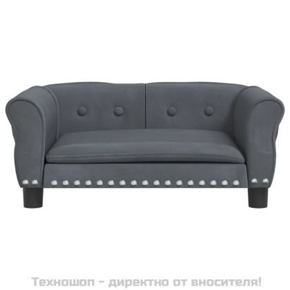 Кучешко легло тъмносиво 70x45x30 см кадифе