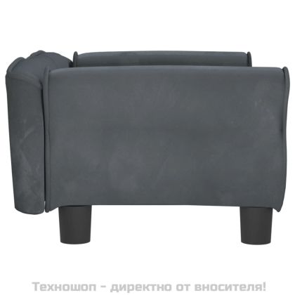 Кучешко легло тъмносиво 70x45x30 см кадифе