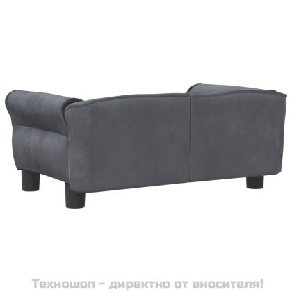 Кучешко легло тъмносиво 70x45x30 см кадифе