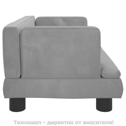 Кучешко легло светлосиво 60x40x30 см кадифе