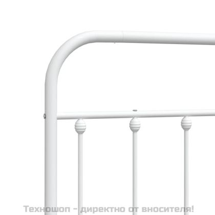 Метална табла за глава, бяла, 100 см