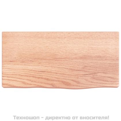 Стенен рафт светлокафяв 40x20x4 см обработен масивен дъб