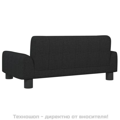 Детски диван, черно, 90x53x30 см, текстил