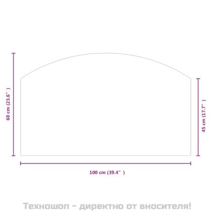 Стъклена подложка за камина, 100x60 см