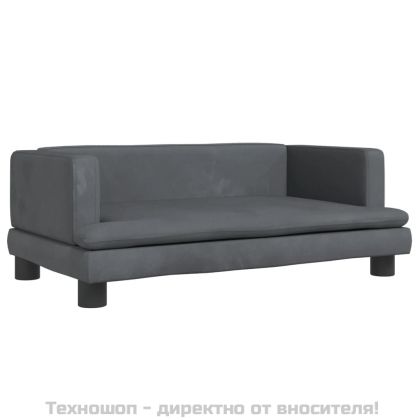 Кучешко легло тъмносиво 80x45x30 см кадифе
