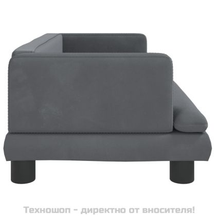 Кучешко легло тъмносиво 80x45x30 см кадифе