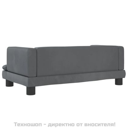 Кучешко легло тъмносиво 80x45x30 см кадифе