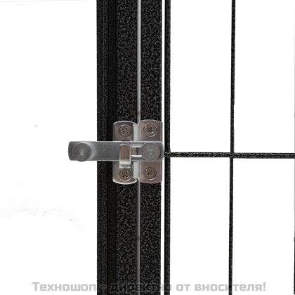 Заграждение за куче 4 панела черно 100x50 см прахово боядисано