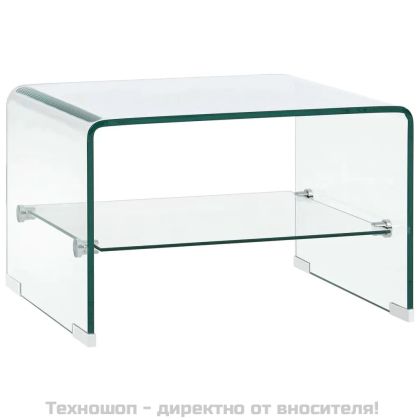 Маса за кафе, прозрачна, 50x45x33 см, закалено стъкло