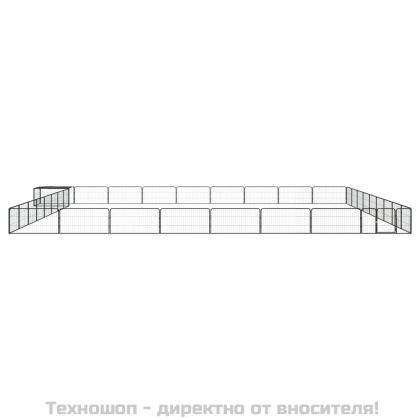 Заграждение за куче черно 36 панела 100x50 см прахово боядисано