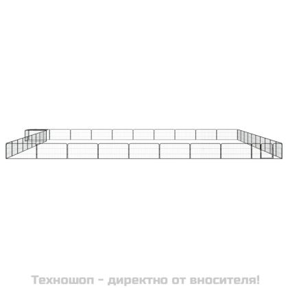 Заграждение за куче черно 40 панела 100x50 см прахово боядисано