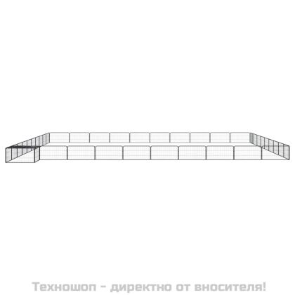 Заграждение за куче черно 40 панела 100x50 см прахово боядисано