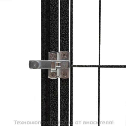 Заграждение за куче черно 40 панела 100x50 см прахово боядисано